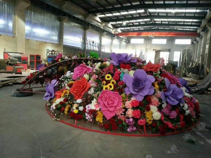 商業(yè)花籃雕塑承接，鍛造工藝，不銹鋼花籃雕塑抽象訂做