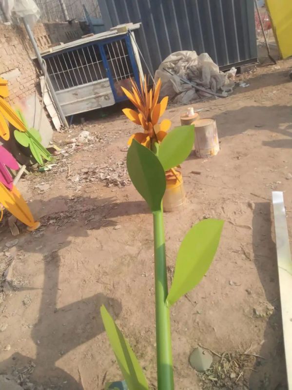 房地產(chǎn)向日葵雕塑 現(xiàn)代景觀花朵雕塑 幾何花卉雕塑