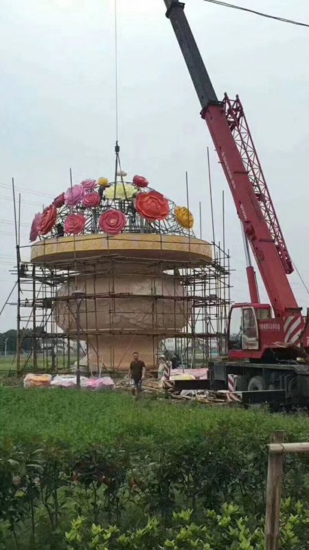 大型花籃雕塑預(yù)定，戶外雕塑，旅游區(qū)花籃雕塑特供