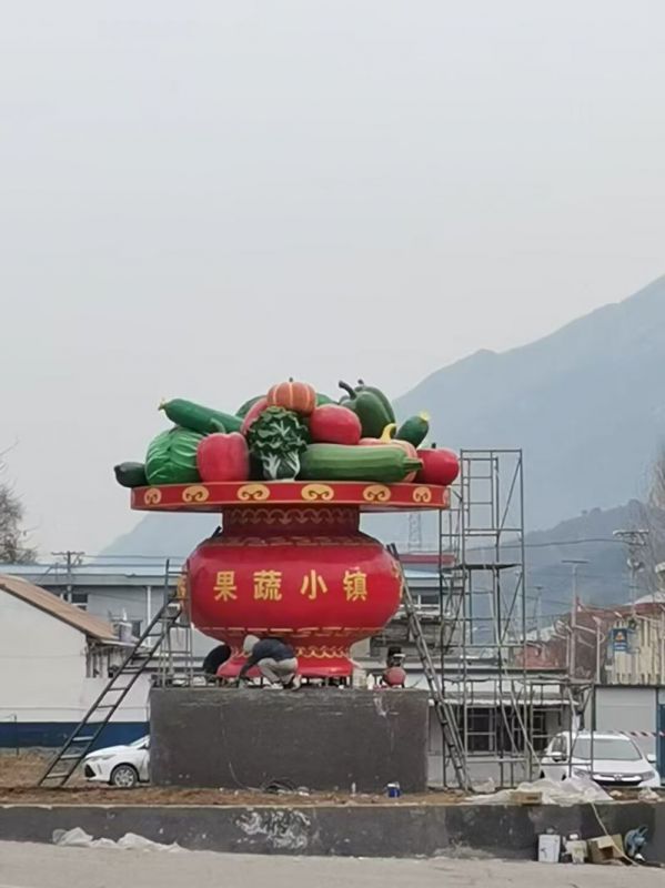 園林景觀花籃雕塑精選，陸地?cái)[件，公園景觀玻璃鋼花籃雕塑精品